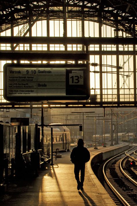 Amsterdam Train Station, Train Station Photography, Train Station Aesthetic, Station Photography, Train Aesthetic, The Historian, Europe Train, Runaway Train, Amtrak Train