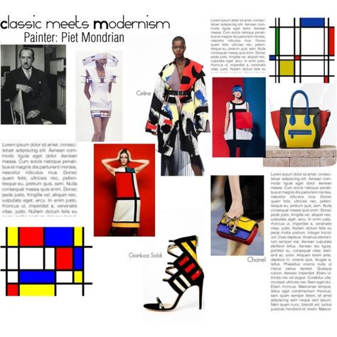 Cubism Fashion, Piet Mondrian Artwork, Effortless Aesthetic, Mondrian Art, Art History Lessons, Abstract Fashion, Fashion Illustration Vintage, Bauhaus Art, Graphic Design Photoshop