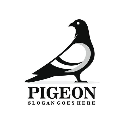 Pigeon bird logo design vector Pigeon Logo Design, Pigeon Vector, Pigeon Logo, Ball Logo, Ring Logo, Bird Logo Design, Image Couple, Pigeon Bird, The Pigeon