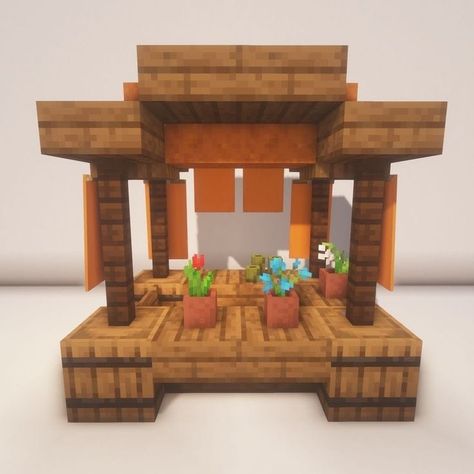 Minecraft Market Decoration, Minecraft Food Market Ideas, Cute Minecraft Market, Markets Minecraft, Cute Minecraft Market Stalls, Minecraft Farmers Market Ideas, Minecraft Market Stalls Simple, Minecraft Bazaar Ideas, Minecraft Small Market Stall