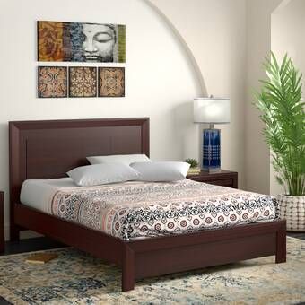 Astoria Grand Rossie Sleigh Bed & Reviews | Wayfair Main Bedroom Design, Solid Wood Bed Design, Rustic Platform Bed, Cama Grande, Wooden King Size Bed, Platform Bed Wood, Double Bed Designs, Wooden Work, Board Interior Design