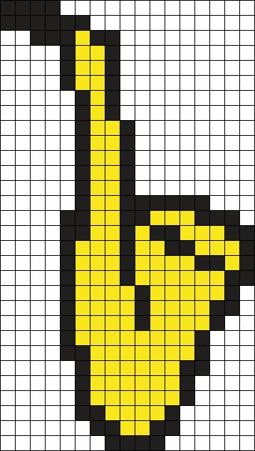 Saxophone Perler Beads, Clarinet Perler Beads, Perler Bead Patterns Music, Music Quilts, Beam Ideas, Pyssla Ideas, Melted Beads, Ironing Beads, Hama Mini