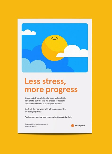 Headspace Posters - Various Formats Work Posters, Headspace App, Recruitment Poster, Funny Words To Say, Stressful Situations, Email Design, Funny Words, Poster Design, Graphic Design