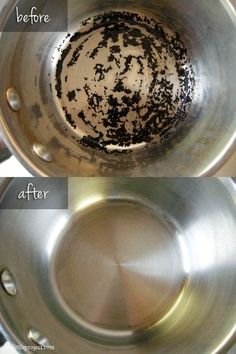 Easiest way to clean a burnt pot - scrub free! Clean Burnt Pots, Deep Cleaning Tips, Homemade Cleaning Products, Household Cleaning Tips, Diy Cleaners, Cleaning Recipes, Hydrogen Peroxide, Cleaners Homemade, House Cleaning