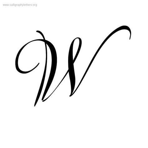 W In Calligraphy, W In Cursive, W Letter Tattoo, W Logo Design Letter, W Tattoo Letter, Cursive W, Black And White Ink Art, Curly Font, Calligraphy Letters Alphabet