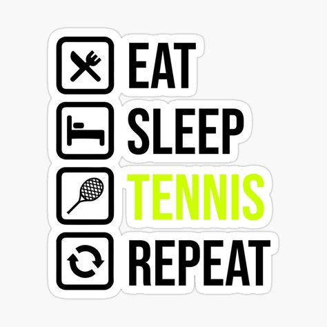 Eat Sleep Tennis Repeat, Tennis Stickers, Eat Sleep Repeat, Red Bubble Stickers, Bubble Stickers, Cute Planner, Cute Cartoon Characters, Red Bubble, Paper Toys