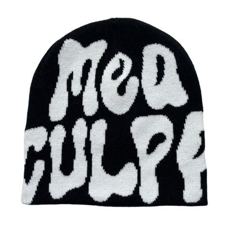 KEEPFLY Women Y2k Beanie Hat Winter Knitted Hat Skull Cap MEA Culpa Beanie Hats for Women Men, Black Beanie Mea Culpa Beanie, Culpa Beanie, 8th Grade Outfits, Y2k Beanie, Y2k Hat, Beanie Outfit, Knit Hat For Men, Beanie Hats For Women, Y2k Men