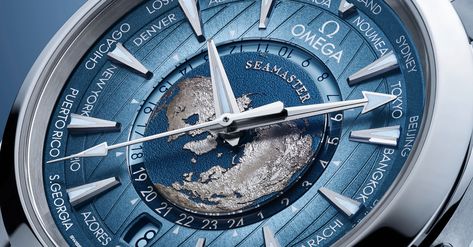 The ocean-like hue takes center stage with Omega's latest collection. Panerai Submersible, Omega Aqua Terra, Omega Planet Ocean, Omega Seamaster Diver 300m, Omega Seamaster Aqua Terra, Seamaster Aqua Terra, Titanium Watches, Planet Ocean, Omega Seamaster Diver