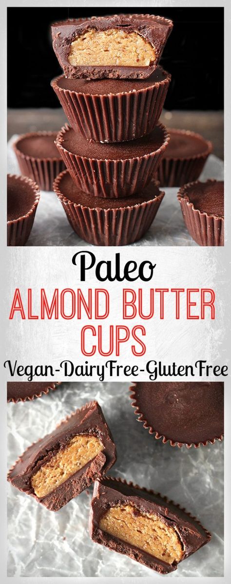 Paleo Almond Butter Cups Desserts Nutella, Almond Butter Cups, Patisserie Vegan, Smores Dessert, Dessert Oreo, Paleo Recipes Dessert, Paleo Baking, Paleo Sweets, Desserts Vegan