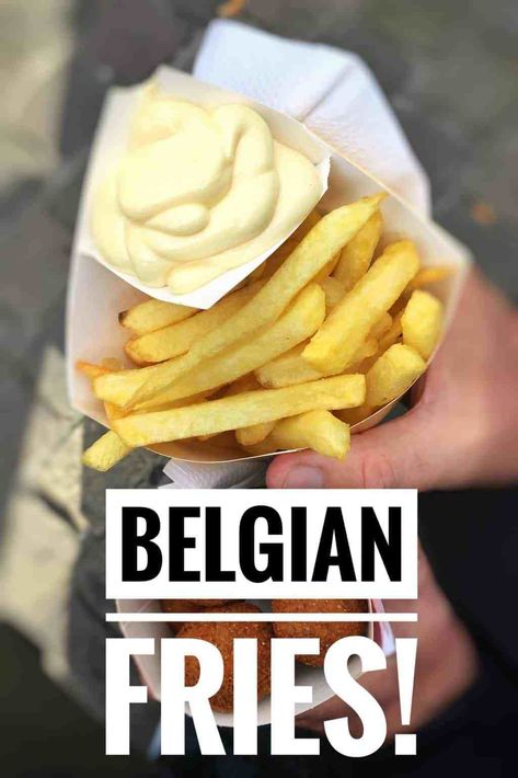 The secret behind how to make fries: best Belgian fries recipe! How to make this classic Belgian treat? Everything you want to know about this Belgian gold! Belgian Recipes Authentic, Pom Frites, Belgian Fries Recipe, Belgium Fries, How To Make Fries, Belgian Recipes, Belgian Fries, Food Engineering, Belgian Food