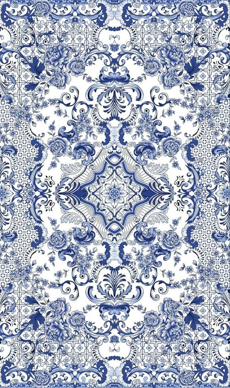 Farm Wallpaper, Persian Art Painting, Dekor Diy, Print Design Art, Indian Prints, Water Sea, Blue Pottery, Phone Wallpaper Patterns, Summer Blue