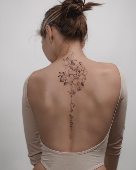 freehand tattoo. inscription and flowers The Back, Tattoos, Flowers, Art