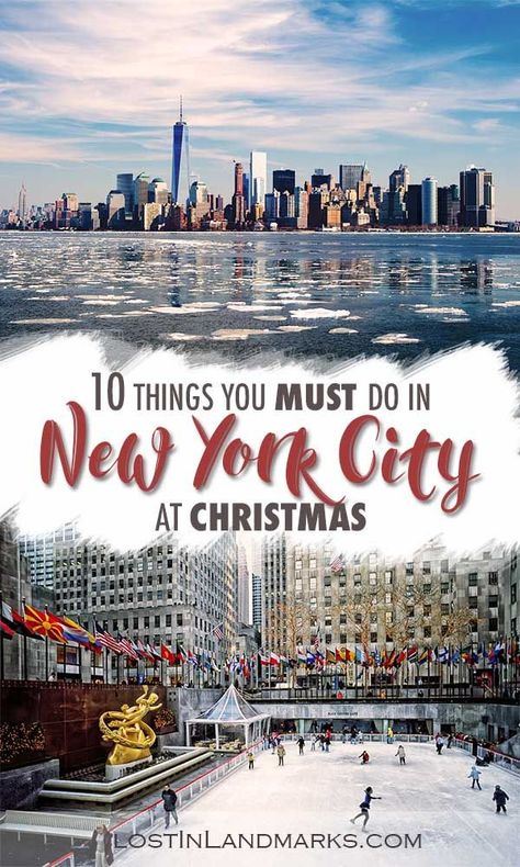 10 things to do in NYC at Christmas time. Manhattan is a great winter destination for a short city break. Add it to your bucket list! #usatravel #nyctravel #nycchristmas #newyorkcity Nyc At Christmas Time, New York City At Christmas, Nyc At Christmas, Nyc Xmas, Nyc 2023, Nyc Vacation, New York City Christmas, York Christmas, Things To Do In Nyc