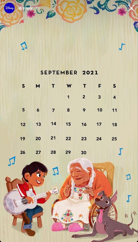 Disney Calendar, September Wallpaper, September Calendar, Dream Closet Design, Disney Wall, Calendar Wallpaper, Wall Calendar, Disney Art, Picture Wall