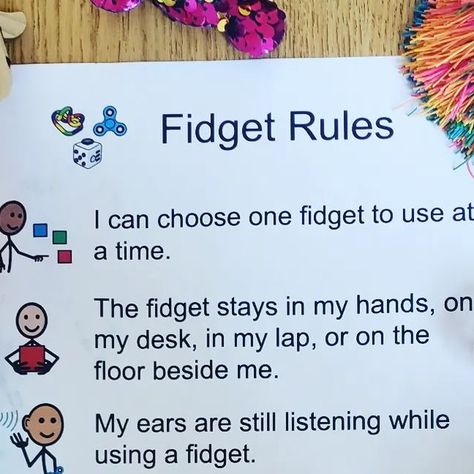 McAlister on Instagram: "Didn't like any of the fidget rules or expectations I found online so I made my own 🤷🏼‍♀️ Some of my least favorite and most perplexing rules that I saw while searching, and how I would replace them: . "Look at the teacher, not at the fidget."--> Look wherever you need to remain engaged in the lesson. . "Using a fidget is a privledge." -->Using tools to support your learning is a right. . "Fidgets should not make noise." -->Fidgets should be quiet enough that they do n Fidget Ideas For Classroom, How To Use Fidgets In The Classroom, Fidget Rules, Fidget Ideas, Be Quiet, Classroom Rules, Least Favorite, The Teacher, Fidget Toys