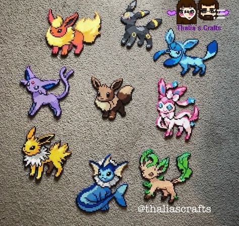 Eeveelutions Perler, Perler Bead Pokemon Patterns, Hama Beads Pokemon, Perler Bead Designs, Perler Beads Ideas, Pokemon Bead, Hamma Beads Ideas, Pokemon Pattern, Easy Perler Bead Patterns