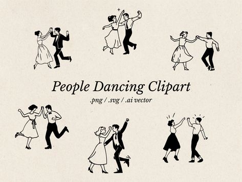 Ballroom Dancing Illustration, Wedding Dance Illustration, Dance Party Illustration, Couple Dancing Illustration, Couple Dancing Drawing, Wedding Card Illustration, Two People Dancing, Dancing Illustration, Couple Logo