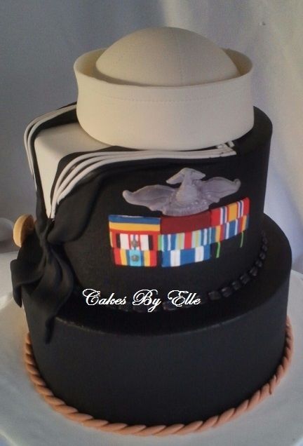 Us Navy Retirement Party Ideas, Navy Cakes Ideas Military, Navy Theme Cake, Navy Retirement Party Ideas, Navy Retirement Party, Us Navy Birthday, Navy Cakes, Navy Retirement, Military Cake