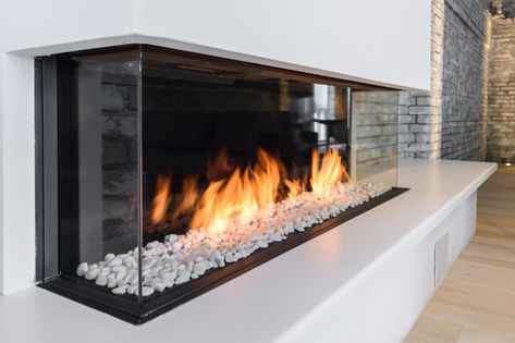 Direct Vent Gas Fireplace, Brick Interior, Gas Fireplace Insert, Gas Fireplaces, European Home, Faux Brick, Corner Fireplace, European House, Wood Fireplace