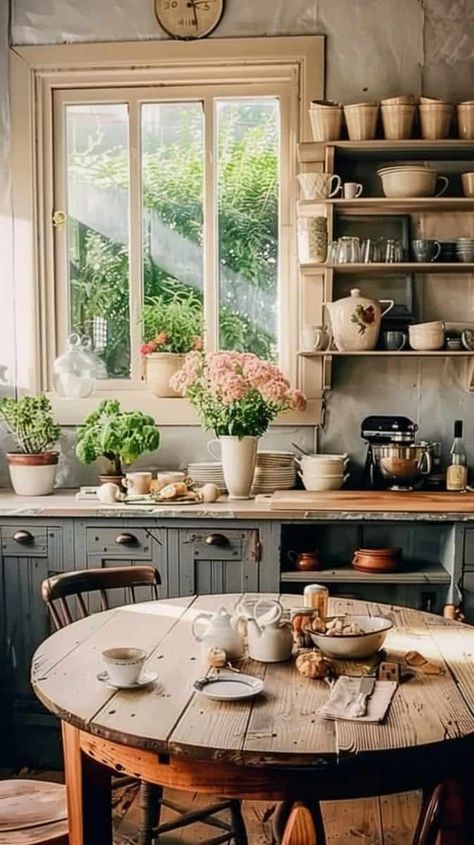 22 Cottage Core Kitchen Decor Ideas » Lady Decluttered Scandinavian Cottage Interior, Cottage Kitchen Inspiration, Cottage Core Home Decor, English Cottage Kitchens, Cottage Core Kitchen, Cottagecore Kitchen, Scandinavian Cottage, Makeover Kitchen, Cabinets Makeover