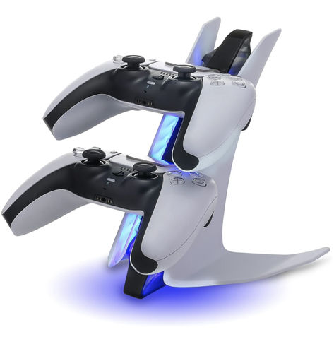 -PS5 CONTROLLER CHARGER STATION
-FAST CHARGING
-EASY TO USE
-PS5 CONTROLLER DOCK LED
-SAFE PROTECTION 
-SAVE SPACE
-MATCHED COLOR Controller Charging Station, Playstation 5 Controller, Ps5 Controller, Remote Holder, Video Game Rooms, Charger Station, Turn Blue, Airplane Design, Rgb Led Lights