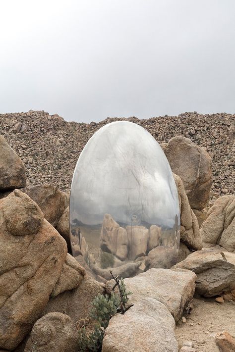 unearthing the past, present, and future of land art — the movement made in monumental natural expanses Mountain Art Installation, Jeremy Fragrance, Stone Installation, Robert Smithson, Ugo Rondinone, Seven Magic Mountains, Sketch Practice, Art Presents, Concept Inspiration