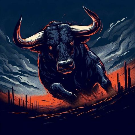 Taurus Wallpaper, Bull Pictures, Angry Bull, Painted Cow Skulls, Bulls Wallpaper, Americana Tattoo, Aztec Artwork, Taurus Art, All Black Tattoos