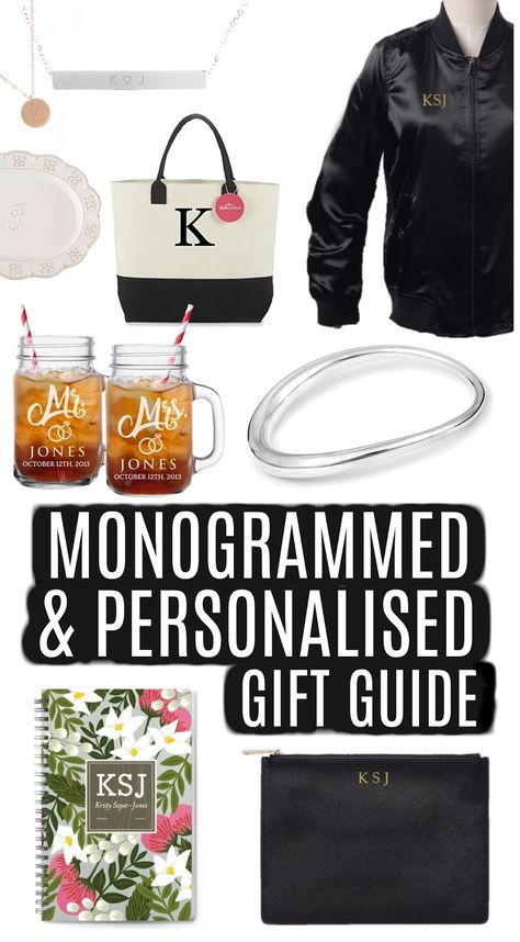 The Ultimate Personalized and Monogrammed Gift Guide for Women - whether you need inspiration for a birthday present, wedding gift ideas, anniversary inspiration or just something to show your appreciation, this gift guide has plenty of monogrammed gift ideas and personalized presents. Monogrammed Gifts For Women, Monogram Gift Ideas, Gift Ideas Anniversary, Personalized Presents, Monogrammed Gift Ideas, Monogram Wedding Gift, Christmas Gift Inspiration, Monogramed Gifts, Feminine Gifts