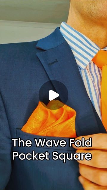 Jonathan Farley on Instagram: "The Wave Pocket Square Fold. How to fold a pocket square. #pocketsquare #pocketsquarefold #howtofoldapocketsquare #pocketsquarefolding #pocketsquaretutorial" Hankerchief For Suit Pocket Squares, Mens Pocket Squares Fold, Tux Pocket Square, Suit Pocket, How To Fold Pocket Square Suits, Pocket Squares Wedding, How To Wear A Pocket Square, How To Fold Hankerchief For Suit, How To Do A Pocket Square