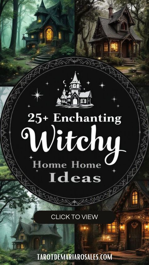 Transform your space into a mystical haven with these 25+ magical witchy home decor ideas! From crystal displays to enchanting moon phase wall art, find inspiration to add a touch of magic to every corner. Perfect for creating a cozy, witch-inspired atmosphere that radiates charm and mystery. 🌙🕯️ #WitchyDecor #HomeInspiration #MysticalMakeover Cheap Diy Witchy Decor, Elvish Decor Home, Witches Room Aesthetic, Inside A Witches House, Witchy Wall Colors, Cosy Witch Aesthetic, Diy Dark Cottagecore Decor, Desert Witch Aesthetic, Practical Magic Kitchen Inspiration