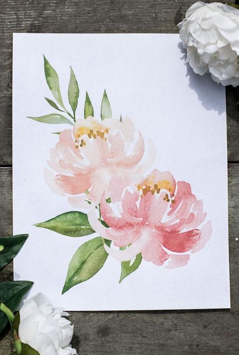 Plant Watercolor, Summer Plant, Watercolor Art Face, Inspirational Quote Wall, Watercolor Art Landscape, Watercolor Flowers Tutorial, Watercolor Peonies, Inspirational Quotes Wall Art, Watercolour Inspiration