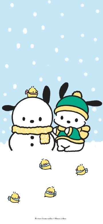 Pochacco Pumpkin Painting, Pochacco Christmas Pfp, Pochacco Christmas Wallpaper, Sanrio Wallpaper Pochacco, Sanrio Pochacco Wallpaper, Sanrio Winter Wallpaper, Sanrio Characters Wallpapers, Christmas Pochacco, Pochacco Christmas