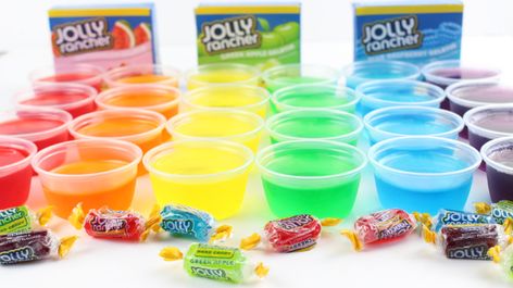 Jolly Rancher Jello Shots! Jolly Rancher Jello Shots, Party Cocktail Ideas, Mojito Jello Shots, Jolly Rancher Jello, Strawberry Margarita Jello Shots, Cherry Jello Shots, Lemonade Jello Shots, Strawberry Jello Shots, Watermelon Jello Shots