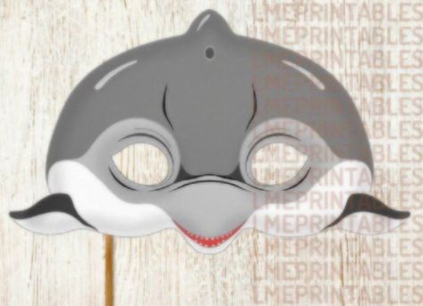 Whale Diy, Dolphin Costume, Mask Photo, Printable Mask, Mask Halloween Costume, Fish Mask, Shark Photos, Whale Stuffed Animal, Fish Template