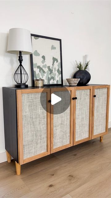 Kristy Letterly | DIY + Home + Design on Instagram: "This is by far one of my favorite IKEA hacks yet! Full tutorial is saved to highlights and on the blog! #ikeahack #ikeahacks #ikeahacker #diyfurniture #homestyle" Diy Buffet Cabinet Ikea Hack, Ikea Fjallbo Hack, Skruvby Ikea Hacks, Ikea Buffet Hack, Ikea Cube Storage Hack, Buffet Cabinet Diy, Ikea Sideboard Hack, Diy Buffet Cabinet, Ikea Buffet