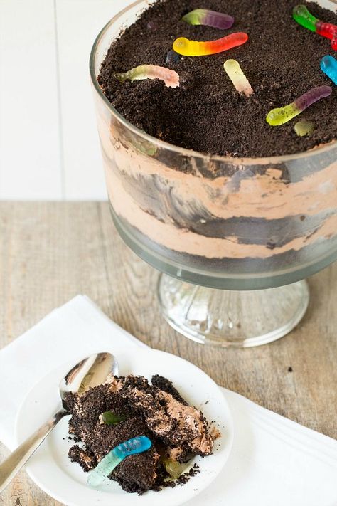 Because it's almost spring and it's time to play with (and eat!) dirt. With a side of gummy worms, of course. Dirt Dessert Recipe, Dirt Dessert, Biscuits Graham, Dirt Cake, Dog Barking, Yummy Sweets, Sweets Treats, Cobbler, I Love Food