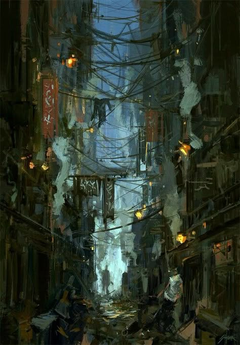 Ville Steampunk, Ville Cyberpunk, Kowloon Walled City, Alley Way, Steampunk City, Art Cyberpunk, Abandoned Village, Cyberpunk City, Arte Cyberpunk