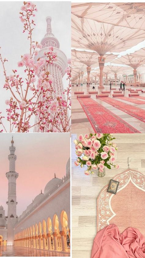 Islamic Phone Wallpaper Aesthetic, Madinah Wallpaper Aesthetic, Mekkah Aesthetic Wallpaper, Islamic Asthetic Photos, Mekah Madinah Wallpaper, Pink Muslim Wallpaper, Aesthetic Allah Wallpaper, Pink Muslim Aesthetic, Wallpaper Mekkah