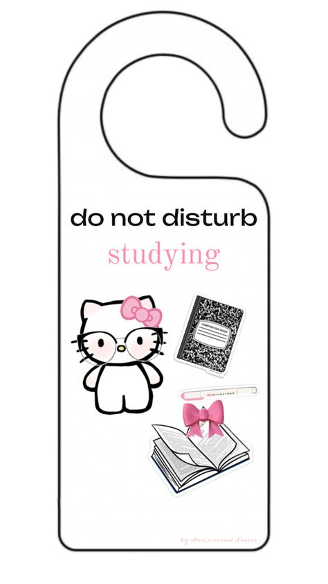 Hello Kitty Room Decor, Diy Hello Kitty, Don't Disturb Sign, Hello Kitty Printables, School Bag Essentials, Hello Kitty Rooms, Hello Kitty Crafts, Hello Kitty Aesthetic, Cute Diy Room Decor