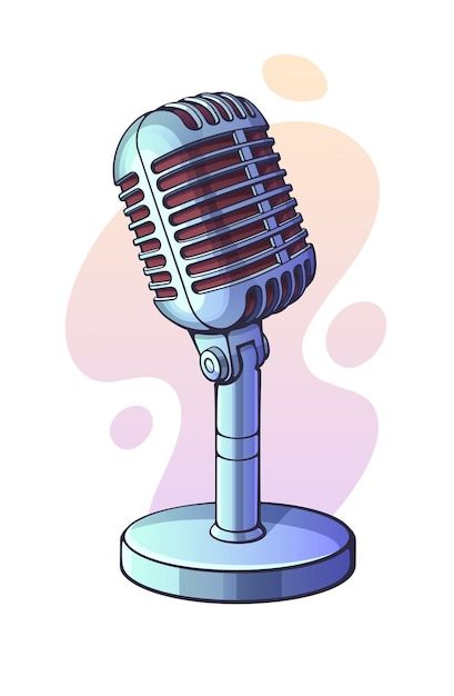 Retro Microphone, Radio Design, Color Cartoon, Rock Vintage, Anchorman, Art Journal Therapy, Music Sound, Studio Interior, Retro Pop