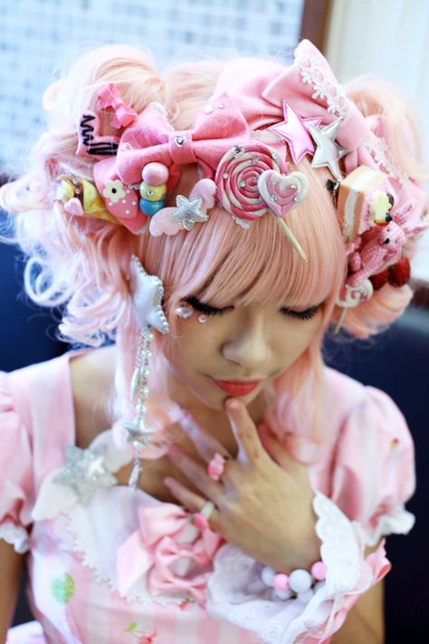 Deco Lolita hair Pink Hair, Candy, Hair, Pink