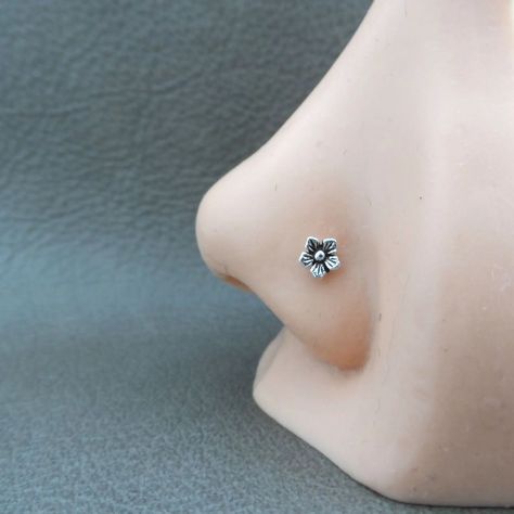 Tiny Flower Nose Stud in Sterling Silver, Flower Nose Stud, Silver Nose Stud, Multiple Piercings, Helix Stud, Tiny Nose Stud, Body Piercing - Etsy UK Small Nose Studs, Flower Nose Stud, Silver Nose Stud, Tiny Nose Studs, Tiny Nose, Nose Ring Jewelry, Nose Piercings, Piercings For Girls, Nose Piercing Jewelry