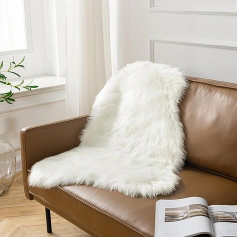 Ashler Faux Fur Rug, Fluffy Shaggy Area Rug Ultra Soft 2.3 x 3.3 Feet Sheepskin Fur Rug, White Fuzzy Rug Machine Washable Shag Rug, Nursery Decor Throw Rugs for Bedroom, Kids Room, Living Room Rug Fuzzy, Rugs Fluffy, Rug Fluffy, Fuzzy Rug, Rug Machine, Bed Living Room, Rug Nursery, Faux Fur Rug, Fur Rug