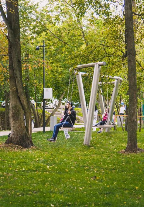 Park Swings, Triangle Park, Playgrounds Architecture, Village Park, Landscaping Equipment, Pocket Park, Urban Landscape Design, Children Park, Landscape Elements