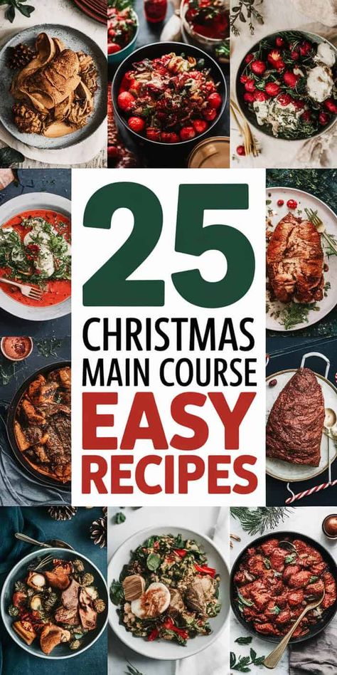 25 Delicious Christmas Main Course Recipes to Try Christmas Main Entree, Easy 4 Course Meal Ideas, Christmas Lunch Recipes Main Courses, Christmas Food Dinner Main Courses, Christmas Main Course Recipes, Christmas Lunch Recipes, Baked Spiral Ham, Christmas Main Course, Christmas Recipe Ideas