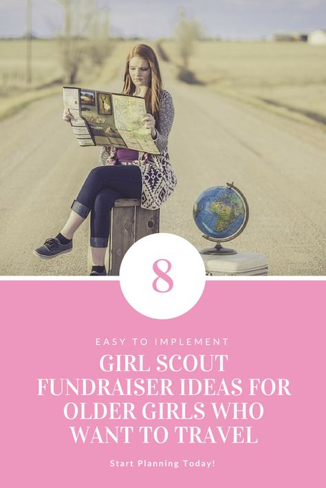 8 Girl Scout Fundraising Ideas for Older Girls Who Want to Travel Girl Scout Fundraising Ideas, Earning Ideas For Students, Scout Fundraising Ideas, World Thinking Day Swaps, Money Earning Ideas, Junior Badges, Online Money Earning, Mission Trip Fundraising, Girl Scout Cadette