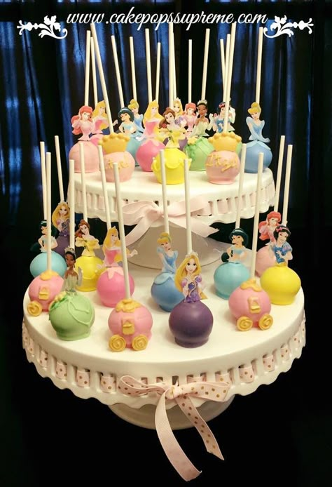 Princess Mini Cake, Disney Princess Birthday Candy Table, Small Princess Party Ideas, Cake Pops Disney Princess, Princess Themed Cake Pops, Disney Princess Cake Pops Ideas, Disney Princess Dessert Table Ideas, Princess Lego Birthday Party, Disney Princess Cakepops