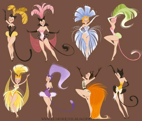 showgirls Arte Pin Up, Guys And Dolls, 5 Anime, Dessin Adorable, Pin Up Art, Character Design References, Cartoon Style, Design Sketch, Character Design Inspiration