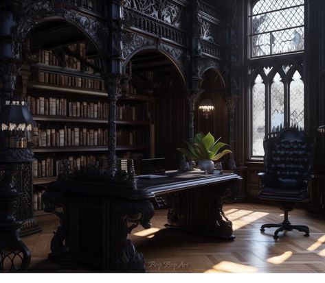 Victorian Mansion Aesthetic, Gothic Bookshelves, Goth Mansion, Victorian Gothic Decor, Moody Interior Design, Gothic Library, French Mansion, Mansion Aesthetic, Goth Houses