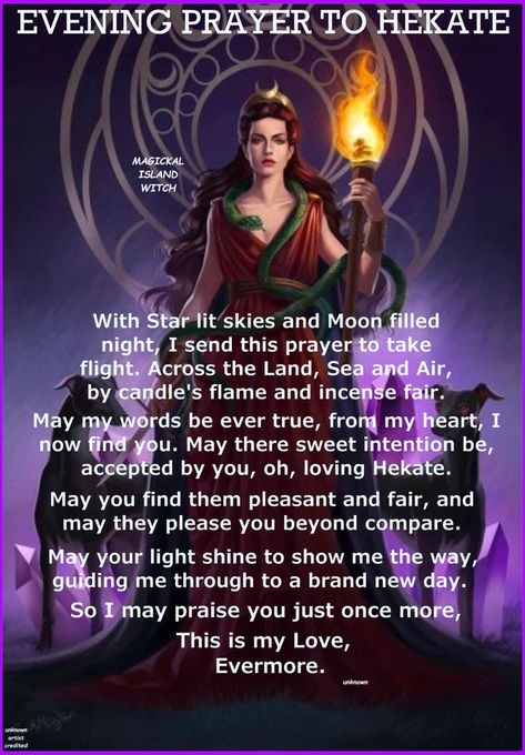 Goddess Magick, Hecate Goddess, Wiccan Magic, New Moon Rituals, Magic Spell Book, Evening Prayer, Magick Spells, Wiccan Spell Book, Magick Book